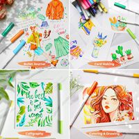 Stylos marqueurs Ohuhu pour la journalisation 40 couleurs marqueurs d'art double pointe extra fine et stylos à pinceau marqueurs de coloration à base d'eau