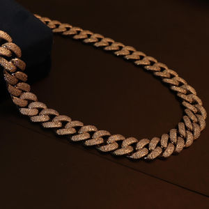 Collier chaîne cubaine hip-hop entièrement serti de zircon en argent sterling personnalisé, cadeau unisexe - Product Image 3