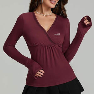 Camisetas de estilo de manga regular para mujer hechas en algodón 100%/camisetas de manga larga para mujer disponibles en todos los tamaños - Product Image 5