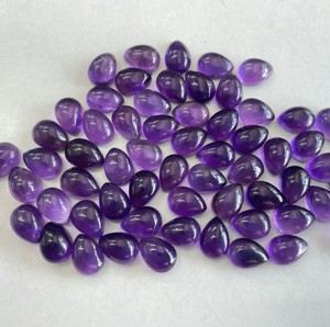 Pera amatista natural 3x5mm a cabujón parte posterior plana-Amatista suelta Piedra preciosa de alta calidad - Product Image 4