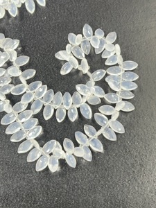 AAA ลูกปัด briolette ทรงโค้งสุดหรูจากน้ำแข็งธรรมชาติขนาด7x14มม. โดยประมาณ17นิ้วเส้นอินเทรนด์ - Product Image 4