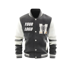 เสื้อแจ็กเก็ตผ้าแคนวาสแบบมีซิปด้านหน้าแขนเสื้อ PU ระบายอากาศได้ดีทนทานโลโก้ตามสั่ง - Product Image 1