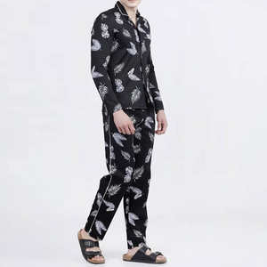 Ensemble de pyjama pour homme à manches longues, séchage rapide, couleur unie, design unique et tendance, 100% coton, dernier style - Product Image 3