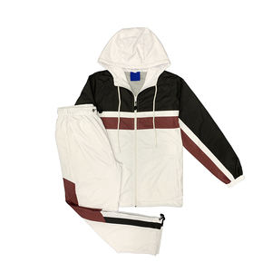 Vêtements de sport d'hiver unisexe, coupe-vent multicolore, survêtement avec poches, logo frontal, léger, en nylon/polyester, ensemble coupe-vent - Product Image 1