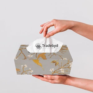 Boîte à mouchoirs décorative en bois carré, émaillée, écologique, de qualité supérieure, fabriquée à la main, pour table à manger - Product Image 3