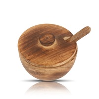 Haute qualité personnalisable couverture en bois bocaux de stockage de mariage verre Durable Condiments conteneur huile hôtels modernes utiliser-vente en gros