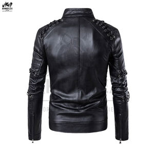 Logotipo personalizado Su propio diseño Abrigos de cuero para hombres al aire libre con chaqueta de invierno Chaquetas de moda para hombres - Product Image 4