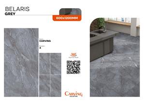 Carreaux en porcelaine vitrifiée de qualité supérieure 600x1200mm Carrelage gris Belaris Finition 24x48 pouces pour intérieur de luxe - Product Image 2