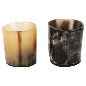 Verre en corne naturelle noir et blanc poli, matériau organique, taille personnalisée, étanche, style européen, pour fêtes et mariages - Product Image 4