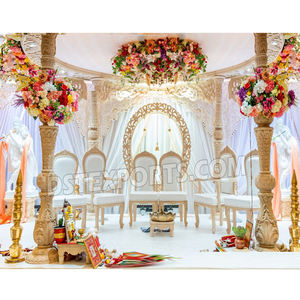 Juego de sillas Mandap de diseño moderno para bodas hindúes Juego de sillas Mandap de diseño elegante Juego de sillas de madera para matrimonio hindú Mandap UK - Product Image 1