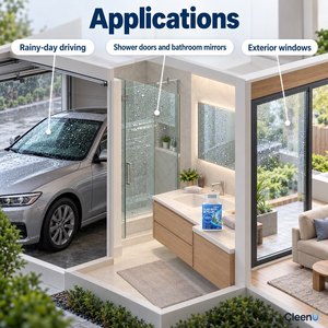 Repellente Idrofobico per Vetri 100ml, Rivestimento Idrorepellente per Parabrezza Auto, Specchietti Laterali, Porte Doccia - Ingrosso OEM - Product Image 3