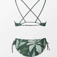 Set Bikini Tanga Thong 2-Piece Wanita Tanpa Tali dengan Logo Custom, 100% Katun Spandex/Nylon, Cepat Kering, Bernapas, Ukuran Besar