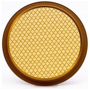 Bandeja redonda de latón de estilo antiguo de Ø 315 mm para comida, bandeja para servir con temática de jungla Tropical, exuberante Paraíso, naturaleza, vida silvestre, característica decorativa - Product Image 3