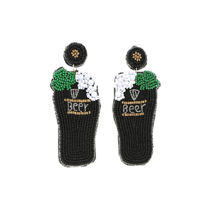 Pendientes Colgantes con Letras Verdes de San Patricio para Mujer, Pendientes de Trébol Irlandés Bordados con Cuentas de Semillas para Uso Festivo - Product Image 2
