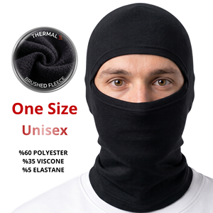 Cagoule thermique unisexe noire en polaire pour l'hiver, masque facial, taille unique - Product Image 3