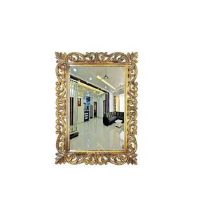 Miroir de maquillage sculpté de style européen, miroir décoratif mural pour hôtel, salle de bain - Product Image 1