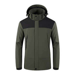 Veste de randonnée thermique légère et imperméable à l'eau pour hommes, coupe-vent à fermeture éclair pour le trekking en plein air - Product Image 1