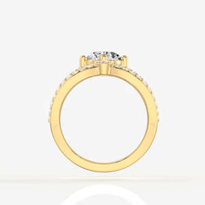9K <b>Gold</b> Moissanite Diamond <b>Cocktail</b> <b>Ring</b> Portuguese Cut Elegant and Stylish - Product Image 5