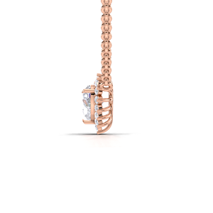 Pendentif de luxe en diamant de laboratoire taille cœur 1 carat avec halo et dos en forme de soleil |   Collier en or jaune, blanc et rose 9 carats - Product Image 2