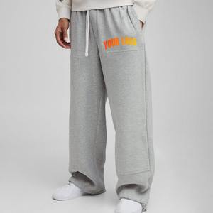 Pantalons de survêtement pour hommes à jambe large et droite, impression personnalisée ODM, tissu éponge français, coupe décontractée, ajustement régulier, textiles écologiques, joggers durables - Product Image 1