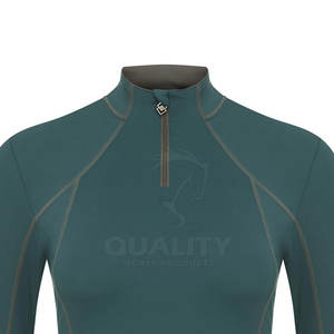 Chemise d'équitation anglaise à manches longues pour femmes avec col contrasté pour les compétitions hippiques - Product Image 2