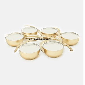 Nouveau design Meilleure vente Bol carré en aluminium avec plateau en métal doré brillant Décoration de table Bol à bonbons de service lot de 3 - Product Image 3