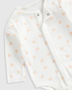 ชุดหมีแขนยาวสำหรับเด็กทารกผ้าฝ้าย100% ชุดบอดี้สูทสวมใส่สบายสีขาว3ชิ้น - Product Image 4