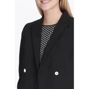 Giacca Doppiopetto Scuba da Donna Calvin Klein Nera Taglia 2 con Decorazione a Bottoni - Product Image 3