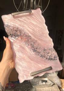 ชุดแม่พิมพ์ถาดเรซิ่น 1 ชิ้น พร้อมแม่พิมพ์จานรองแก้ว 4 ชิ้น และหูจับสีเงิน 2 ชิ้น สำหรับงานแฮนด์เมด ตกแต่งบ้าน DIY ปรับแต่งได้ - Product Image 5