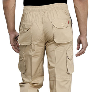 Nouveau pantalon cargo décontracté pour homme à taille haute, coupe droite, respirant, en toile écologique, couleur unie, fabriqué en usine - Product Image 6