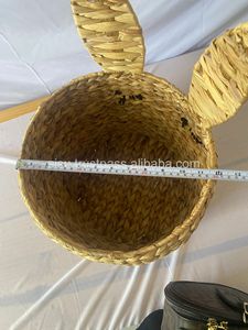 Panier à linge écologique en forme de lapin en jacinthe d'eau Panier de rangement tissé à la main pour la cuisine ou la maison du Vietnam - Product Image 4