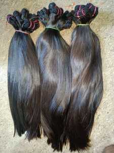 Extensions de cheveux vierges Remy indiennes, résistantes à la chute, douces, brillantes, tissage double trame à la machine, matière non traitée - Product Image 4