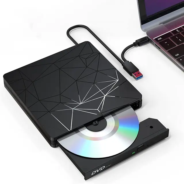 External CD/DVD Drive, Burner Compatible Mac Pro/Air iMac Desktop Windows 10/11/Vista Optical Disc DVD Drive