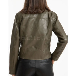 2025 New Style Light <b>Weight</b> <b>Blank</b> Windproof Women Clothing Custom Popular High Quality Women Motorbike Leather Jackets - Product Image 3