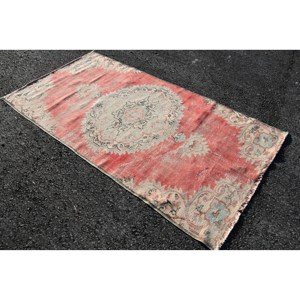 พรมตุรกีโบราณพื้นที่ขนาดใหญ่4.1 x 7.8ft คลาสสิกสีแดงสีเบจแอบสแตรกต์วัสดุขนสัตว์ยางขนาด10มม. สำหรับตกแต่งห้องโถง - Product Image 2