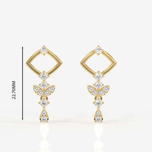 Adira Classic 9k Gold <b>Necklace</b> with Moissanite Diamond for Wedding Occasions - Product Image 3