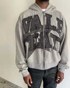 Sudadera con capucha de peso pesado de gran tamaño vintage personalizada llegada al por mayor 2024 parche desgastado lavado ácido OEM estampado talla XS cualquier francés - Product Image 2