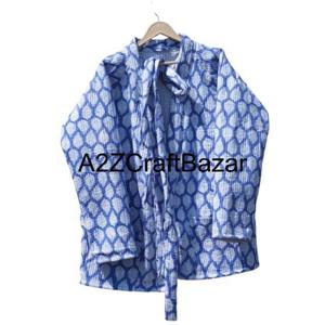 Chaqueta Acolchada de Algodón Puro Hecha a Mano Estilo Bohemio para Mujer, Reversible, Diseño Floral Indio, Ropa de Invierno - Product Image 2
