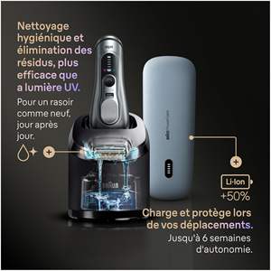 Afeitadora Eléctrica para Hombre, Resistente al Agua IPX7, Cuchillas de Precisión, Recortadora, Juego de Afeitado con Estación de Limpieza y Estuche, Alemán - Product Image 3