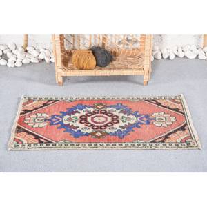 พรมขนสัตว์สีฟ้าแนววินเทจขนาด1.5 x 2.6ft สี่เหลี่ยมผืนผ้าสำหรับห้องนอนสำหรับวัยรุ่นทำจากยางโพลีเอสเตอร์วิสคอส - Product Image 1