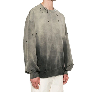Sweat-shirts personnalisés pour hommes, effet délavé soleil, usés, broderie personnalisée, épaules tombantes, délavage acide - Product Image 2