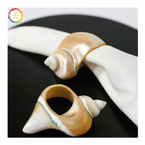 Porte-serviettes coquillage fait main rustique anneau côtier naturel pour décor de Table à manger en vrac exportation de mariage en gros - Product Image 1