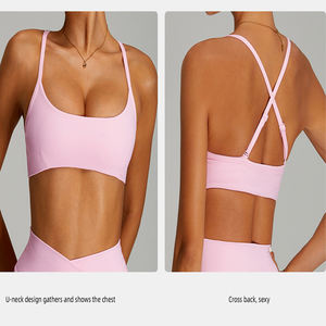 Nouvel arrivage de soutien-gorge de sport de gymnastique ensemble court de vêtements de fitness vêtements d'entraînement vêtements de sport ensemble de motard et de yoga - Product Image 2