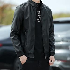 Venta al por mayor de chaqueta de cuero de los hombres de tamaño EE.UU. con capucha extraíble abrigo de terciopelo de invierno y motocicleta PU Faux Plus chaqueta - Product Image 5