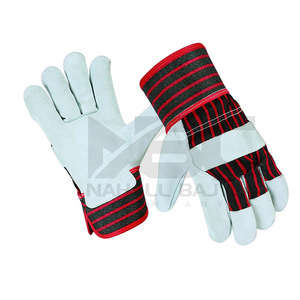 Guantes DE SEGURIDAD antideslizantes de fabricante Guantes de trabajo de cuero dividido con palma reforzada - Product Image 3