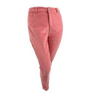 Pantaloni da donna Charter Club Lexington in velluto a coste a vita alta con controllo pancia, rosa scuro, taglia 18, antipiega, fantasia animalier - Product Image 1