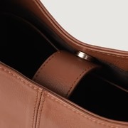 Sac hobo en cuir véritable marron pour femme, sac à bandoulière minimaliste, sac fourre-tout souple et décontracté, sac à main vintage tendance, grande capacité - Product Image 5