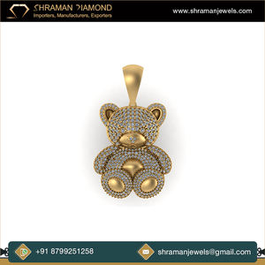 Joyería Hip Hop al por Mayor, Plata 925, Diamantes Cultivados en Laboratorio, Colgantes Personalizados con Osito de Peluche, Collares con Dijes, Regalos Unisex - Product Image 2