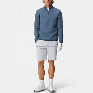 Sweatshirts à col montant de qualité supérieure personnalisés avec demi-fermeture éclair Us 100% sweats à capuche en coton pour hommes - Product Image 3