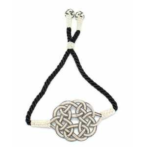 999 Sterling Silver <b>Adjustable</b> Kazaz <b>Bracelet</b> with White Love Knot for Gift Occasions - Product Image 3